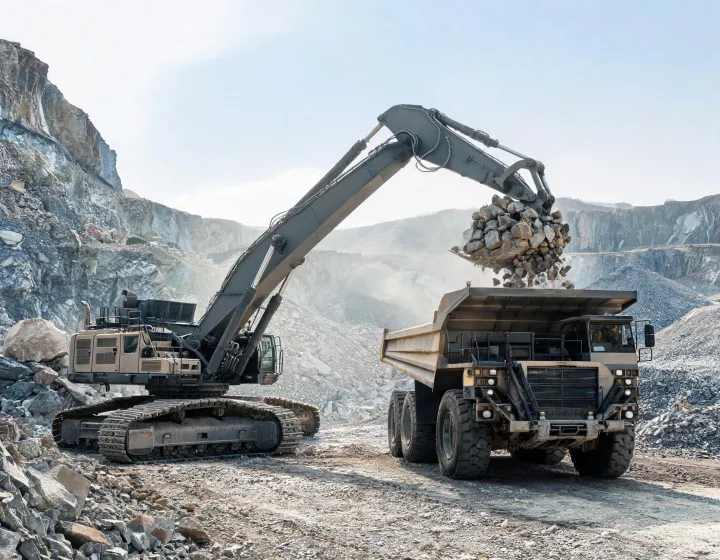 60-ton crawler excavator at quarry